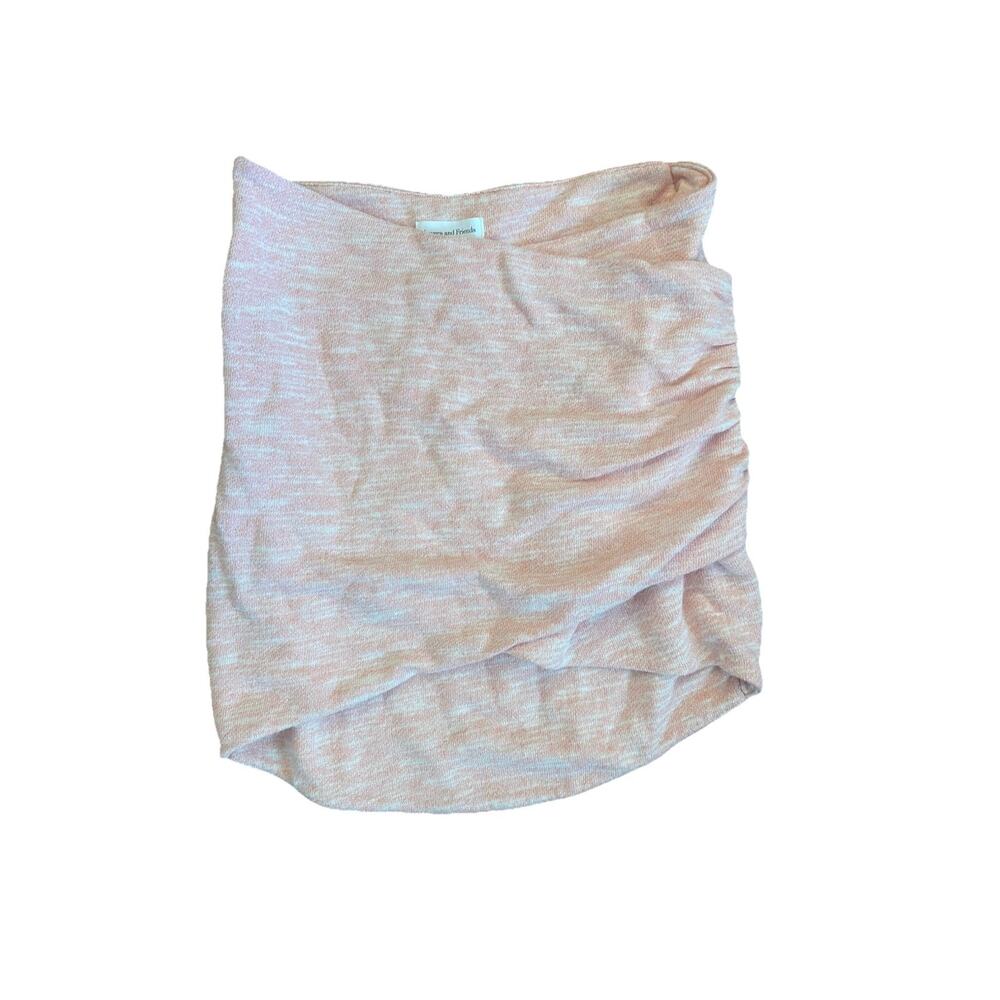 Lovers + Friends heather pink sweatshirt material faux wrap skirt size small